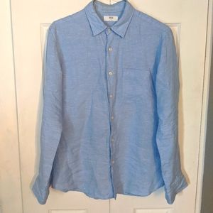 Uniqlo Light Blue Linen Shirt - Sz M
